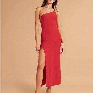 Asymmetrical one shoulder Abercrombie red dress